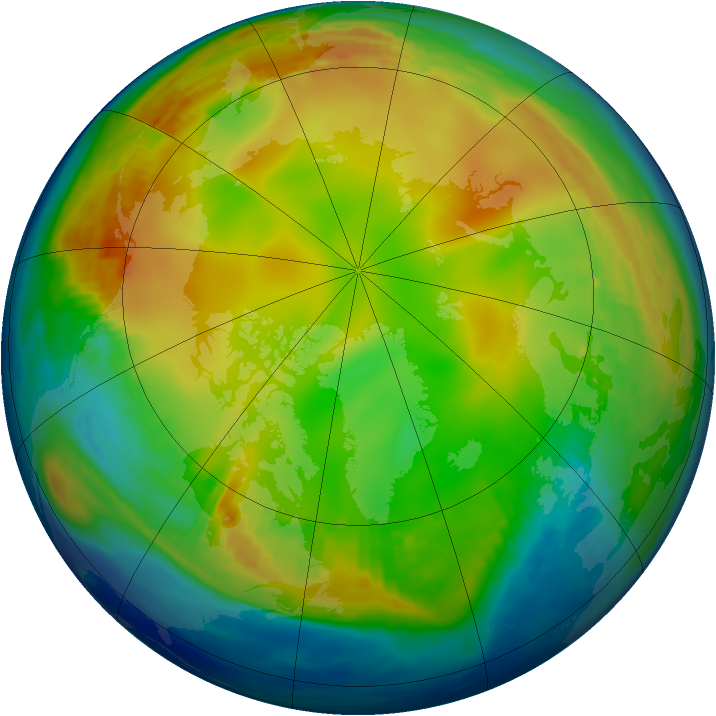 Arctic ozone map for 26 December 1987